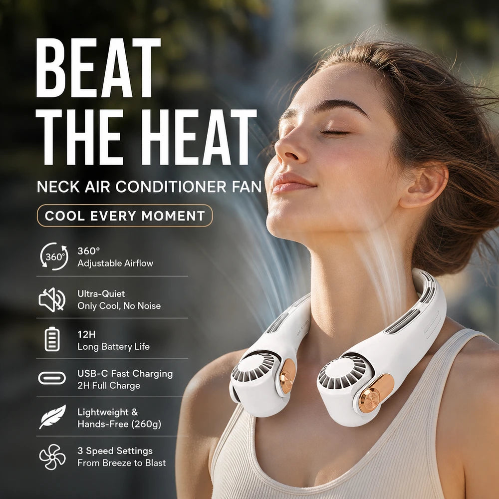 Hands-Free Wearable Neck Fan
