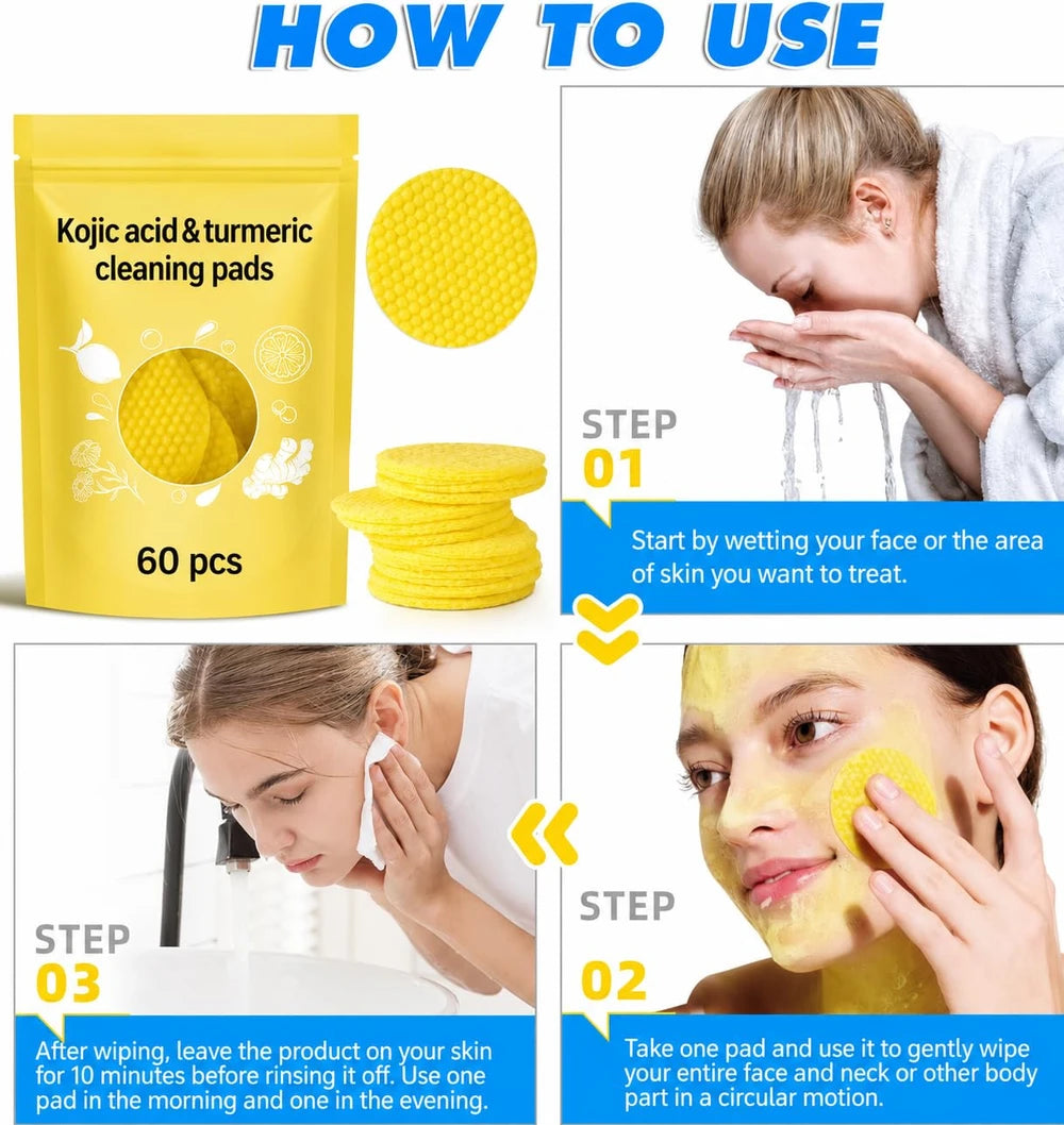 SHAYOXA Kojic Acid And Turmeric Cleansing Pads