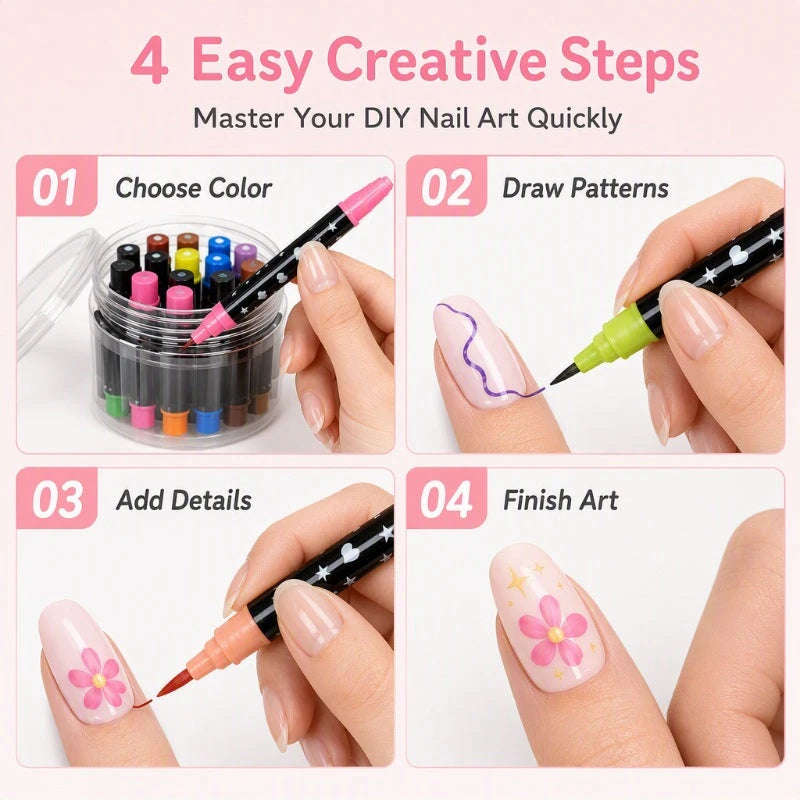 24-Color Nail Art Pen Set
