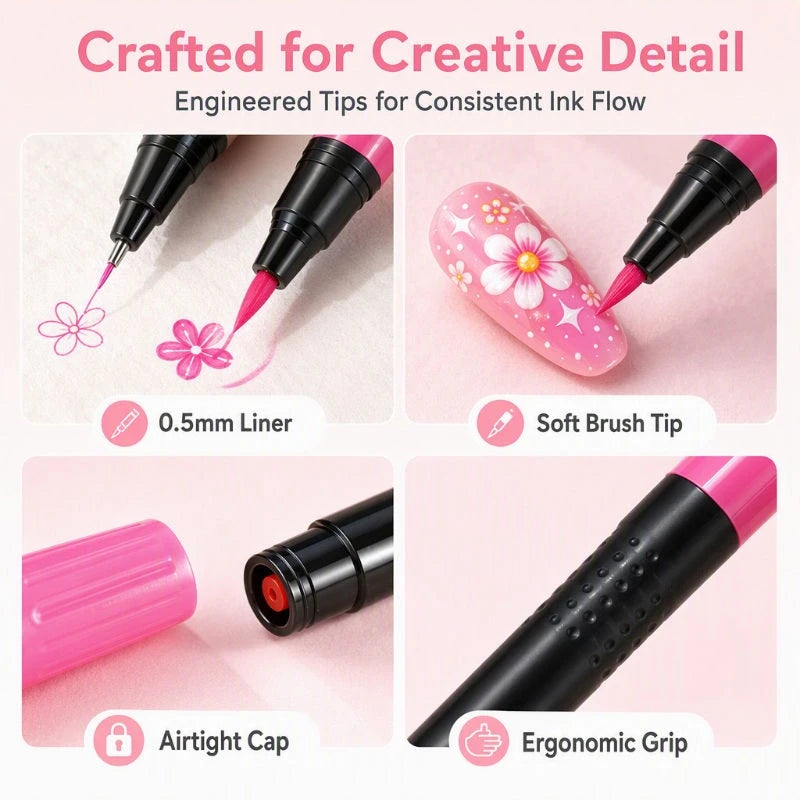 24-Color Nail Art Pen Set