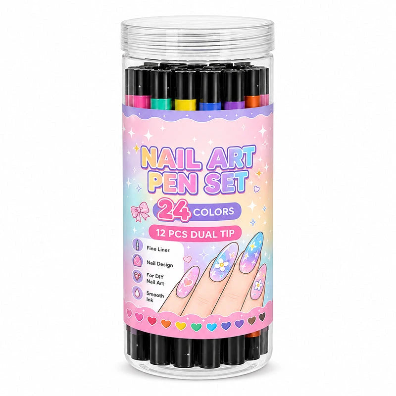 24-Color Nail Art Pen Set