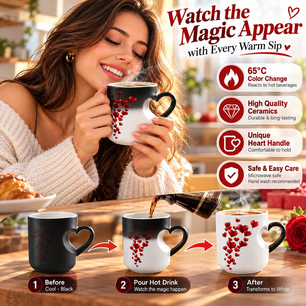 Heart-Shaped Magic Coffee Mug